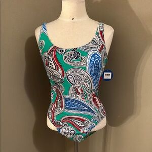 NWT Sun and Sea Paisley Print Swimsuit Size 8